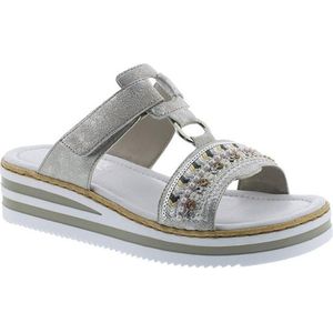 Rieker -Dames - zilver - slippers & muiltjes - maat 36