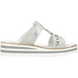 Rieker Slippers , plateau, zomerschoen, pantoffels met decoratieve parels en pailletten