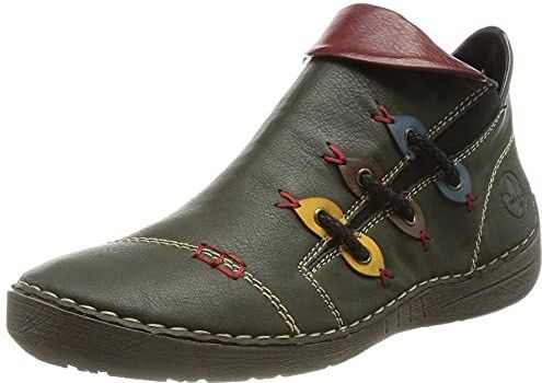 Rieker - Instaplaarzen - Groen Gecombineerd - Sleehak - Stretchinzet