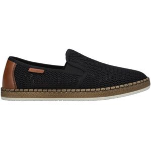 Rieker - Espadrilles - Zwart - Textiel - Vetersluiting