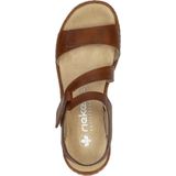 Rieker - Dames Sandalen - Cognac - Glad Leder - Klittenband Sluiting