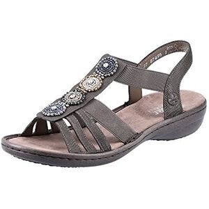 Rieker dames 608g9-45 sandalen, Grau Basalt 45, 36 EU