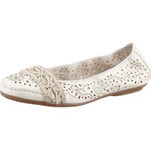 Rieker 41466, ballerina's voor dames, Wit Offwhite 81