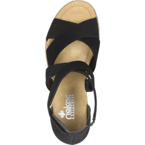 Rieker, Zwarte Sandalette met 6,5 cm hak Zwart, Dames, Maat:36 EU