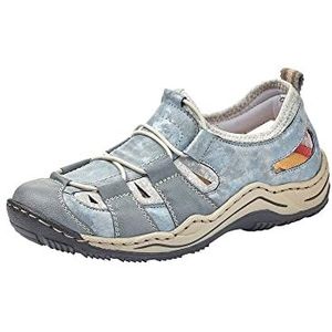 Rieker Dames L0558 Sneakers, blauw Adria Heaven Silverflower 12, 36 EU, Blau Adria Heaven Silverflower 12, 36 EU