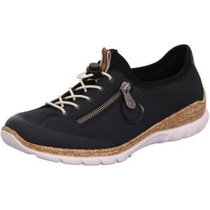 Rieker N4263 lage sneakers voor dames, Pazifik Blauw Pazifik Marine Zwart