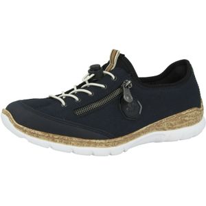 Rieker - Veterschoenen - Dames - Zwart - Synthetisch - Vetersluiting