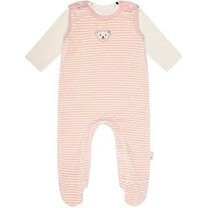Steiff Unisex Baby Basic pyjama voor peuters, Silver PINK, 68