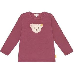 Steiff Uniseks T-shirt met lange mouwen, teddykop met knijpshirt, kastanjebruin, 122 cm