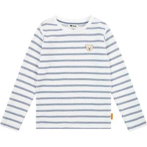Steiff - T-shirt - Wit - 92 - Met Lange Mouwen - Ours in Peluche Motief