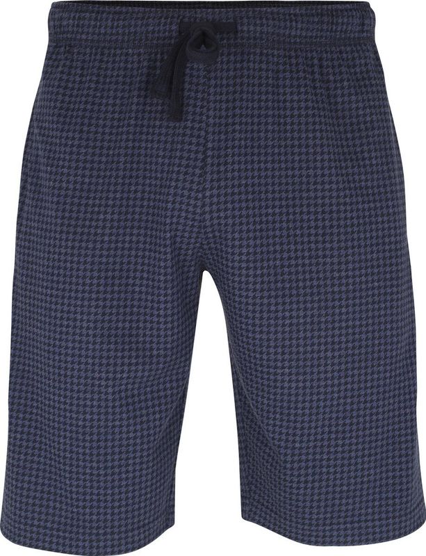 Ceceba - Heren Pyjamabroek - Blauw - Pied de Poule - Kort Model