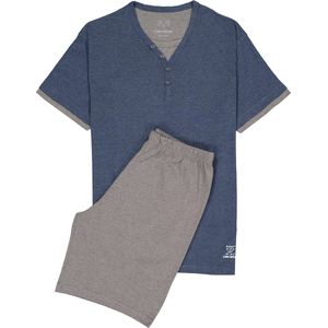 Ceceba - Heren Shortama - Blauw - Korte Broek en Shirt met Korte Mouwen