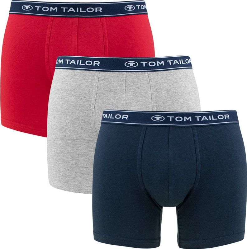 TOM TAILOR - Buffer - Boxershort - Rood/Blauw/Grijs - 3-Pack