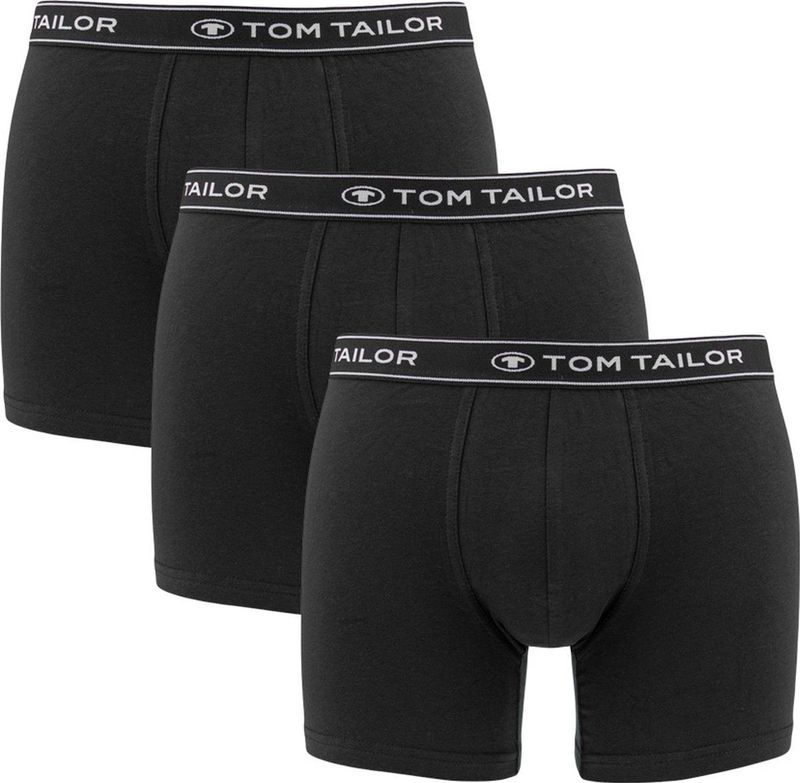 TOM TAILOR - Buffer - Heren Long Boxershort - Zwart - 3-Pack