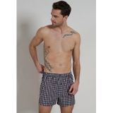 BUGATTI - Boxershorts - Middenblauw - Geweven Wijd Model met Gulp - 2-pack