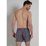 BUGATTI - Boxershorts - Middenblauw - Geweven Wijd Model met Gulp - 2-pack