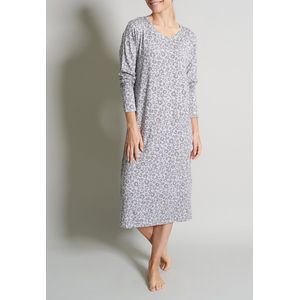 Nachthemd - Grijs - Allover Luipaardpatroon - Comfortabele Pasvorm - Ronde Hals