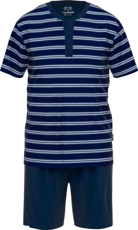 Ceceba - Heren Shortama - Donkerblauw - Korte Broek + Shirt met Korte Mouwen - Tricot