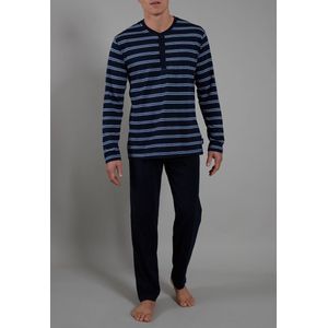 Ceceba heren pyjama O-hals met knoopjes - donkerblauw gestreept