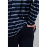 Ceceba - Heren Pyjama - Donkerblauw Gestreept - O-hals Met Knoopjes