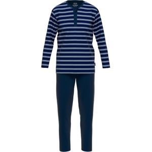 Ceceba - Heren Pyjama - Donkerblauw Gestreept - O-hals Met Knoopjes