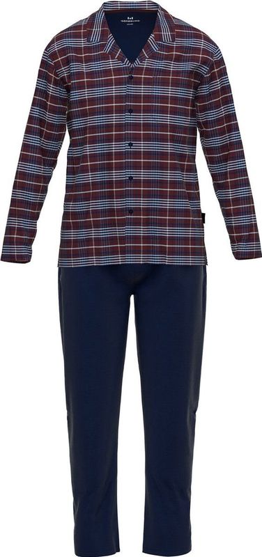 Rood/Donker Geruit - Pyjama - V-hals - Lange Mouwen - Comfortabele Pasvorm