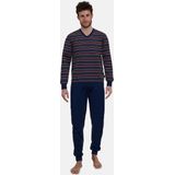 Gotzburg - Pyjama - Donkerblauw - Velours - Gestreept