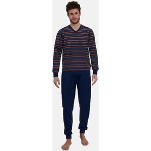 Gotzburg - Pyjama - Donkerblauw - Velours - Gestreept