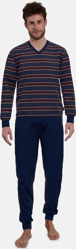 Gotzburg - Pyjama - Donkerblauw - Velours - Gestreept