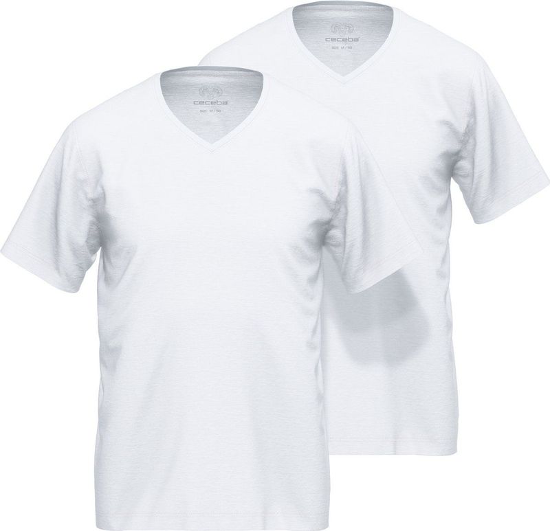 Ceceba - 10204 - T-shirt - Wit - Korte Mouw - 2-pack