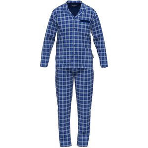 Gotzburg - Geruite Doorknoop Pyjama - Blauw - Katoen