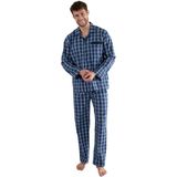 Gotzburg - Doorknoop - Pyjama - Blauw - Geweven Katoen