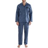 Gotzburg - Doorknoop - Pyjama - Blauw - Geweven Katoen