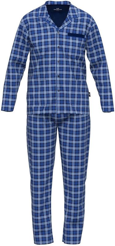 Gotzburg - Doorknoop - Pyjama - Blauw - Geweven Katoen