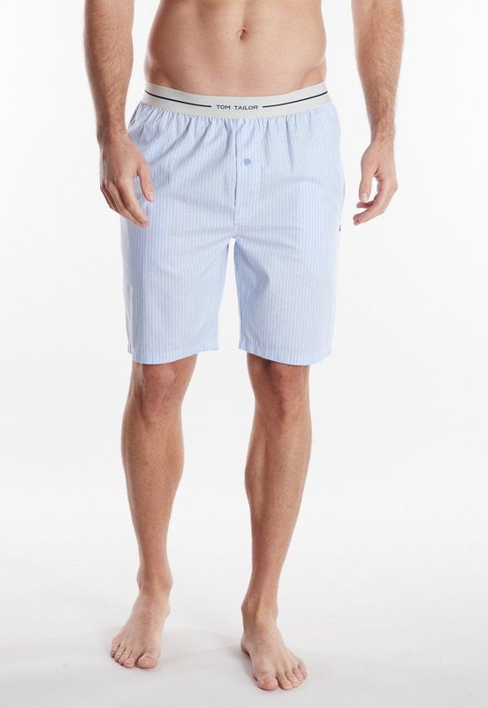 Bermuda's - Blauw - Elastische Band - Gestreept - Steekzakken