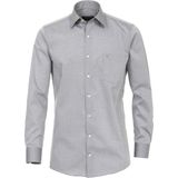 Casa Moda - Grijs Effen Overhemd - 100% Katoen - Lange Mouwen - Kent Kraag