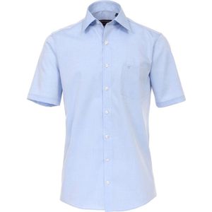 Casa Moda - Overhemd - Blauw - Katoen - Korte Mouwen - Kent Kraag