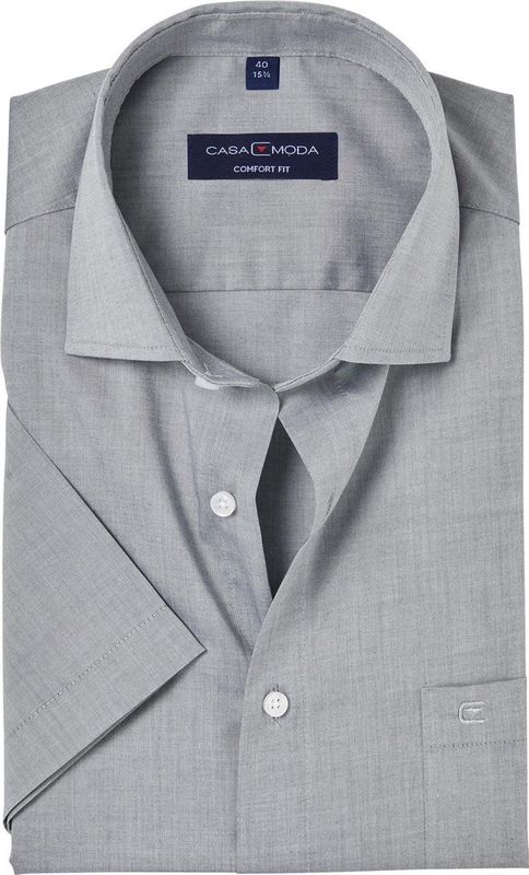 Casa Moda Overhemd Korte mouw zilver
