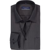 CASA MODA - Grijs Effen Overhemd - 100% Katoen - Kent Kraag - Lange Mouwen
