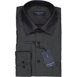 CASA MODA - Grijs Effen Overhemd - 100% Katoen - Kent Kraag - Lange Mouwen