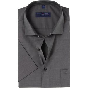 CASA MODA Overhemd - Grijs - 100% Katoen - Korte Mouwen - Kent Kraag