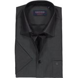 Casa Moda - Overhemd - Antraciet - 100% Katoen - Korte Mouw, Kent Kraag, Met Borstzak