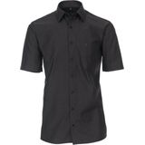 Casa Moda - Overhemd - Antraciet - 100% Katoen - Korte Mouw, Kent Kraag, Met Borstzak