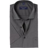 Casa Moda - Overhemd - Antraciet - 100% Katoen - Korte Mouw, Kent Kraag, Met Borstzak