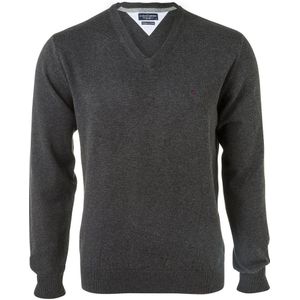 CASA MODA heren trui katoen - V-hals - antraciet