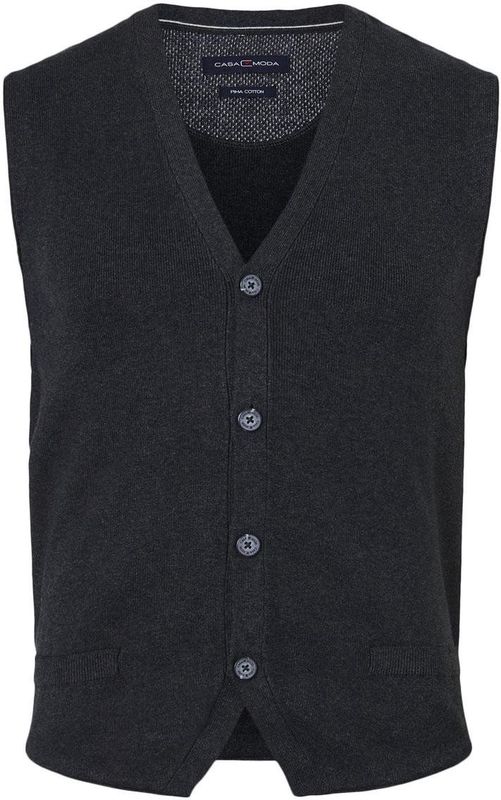 CASA MODA - Mouwloos Vest - Antraciet - Katoen