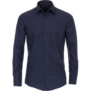 VENTI modern fit overhemd - marine blauw - Strijkvrij - Boordmaat: 39