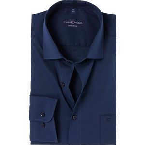 Casa Moda overhemd navy Comfort Fit met borstzak