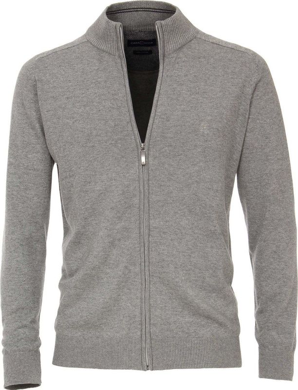 Casa Moda Vest - Grijs - Katoen - Wijde Fit