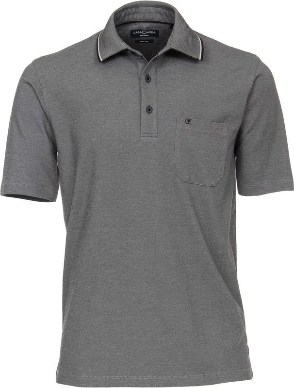 Casa Moda Polo - Donkergrijs - Heren - Katoen/Polyester - Regular-Fit